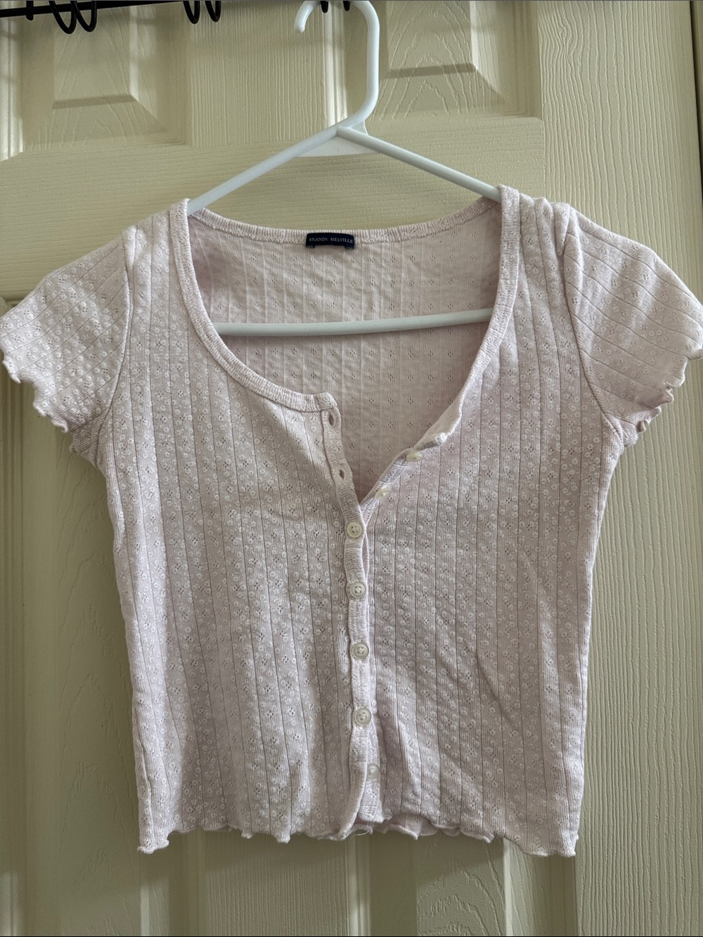 Brandy Melville baby pink floral tee